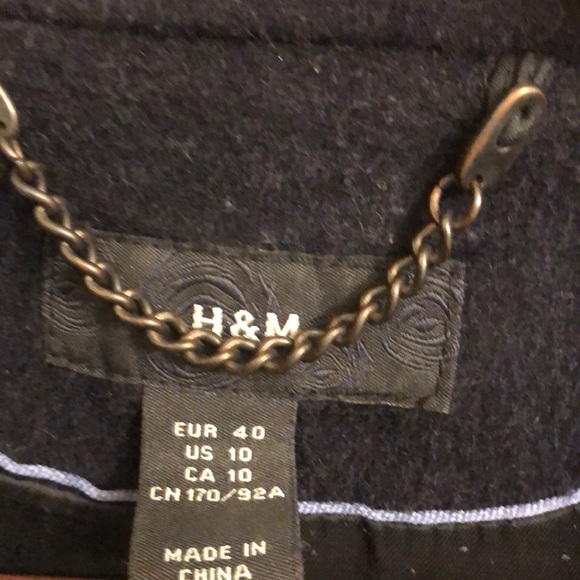 Lightweight coat: Navy Wool/viscose blend US 10 - Picture 3 of 9